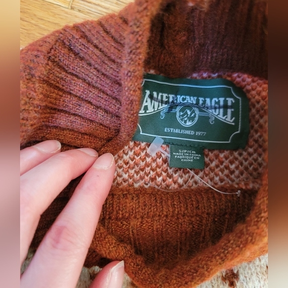 NWOT American Eagle Crop Sweater-  Fair Isle, retro, bohemian, vintage-inspired - Picture 3 of 4
